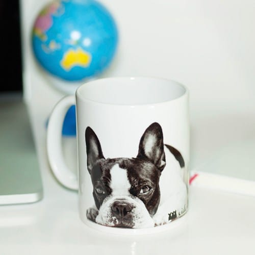 Taza con diseño de bulldog francés